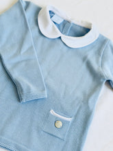 Load image into Gallery viewer, "Bowie" Blue long sleeve and shorts knit set
