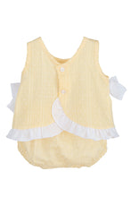 Load image into Gallery viewer, "Luna" Lemon Striped Bow Blouse and Bloomers Set