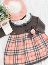 Load image into Gallery viewer, "Ada" Knitted Pink & Grey Checked dress