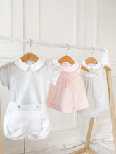 Load image into Gallery viewer, "Nora" Plumeti Dot Dress & Bloomers set