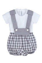 Load image into Gallery viewer, "Emmett" Gingham T-shirt and Jam Pants with Braces