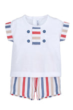Load image into Gallery viewer, "Cassidy" Stripe T-Shirt and Shorts Set