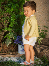 Load image into Gallery viewer, "Christopher" Lemon Striped Shirt and Overalls set