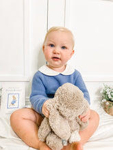 Load image into Gallery viewer, "Miles" Blue & Beige Checked Knit Romper