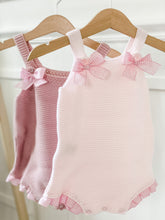 Load image into Gallery viewer, "Pippa" knit shortie with gingham bows and trim