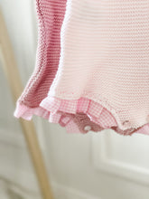 Load image into Gallery viewer, "Pippa" knit shortie with gingham bows and trim