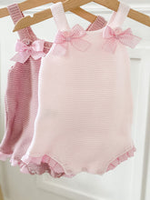 Load image into Gallery viewer, "Pippa" knit shortie with gingham bows and trim