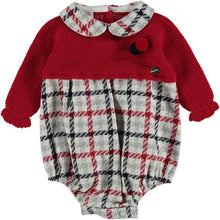 Load image into Gallery viewer, "George" Red Checked Knit Romper