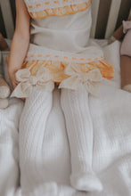 Load image into Gallery viewer, White Knee High Socks with Velvet Bows