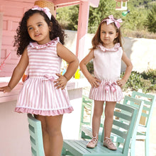Load image into Gallery viewer, "Evangeline" Pink & White Candy Striped Skirt and Blouse set