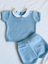 Load image into Gallery viewer, &quot;Banks&quot; Blue short sleeve knit top and shorts set
