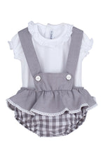 Load image into Gallery viewer, &quot;Emerson&quot; Gingham T-shirt and Frilled Jam Pants with Braces
