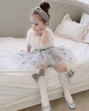 Load image into Gallery viewer, White Knee High Socks with Velvet Bows
