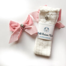 Load image into Gallery viewer, White Knee High Socks with Velvet Bows
