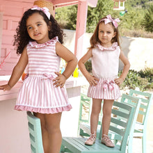 Load image into Gallery viewer, &quot;Evangeline&quot; Pink &amp; White Candy Striped Skirt and Blouse set
